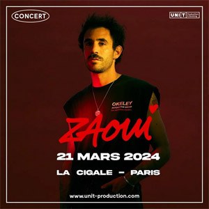 Zaoui en concert à La Cigale le 21 mars 2024