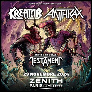 Kreator et Anthrax au Zénith de Paris en novembre 2024