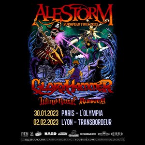 Alestorm + Gloryhammer + Wind Rose + Rumahoy à L'Olympia en 2023
