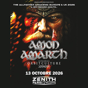 Amon Amarth en concert Zénith Paris - La Villette en octobre 2026
