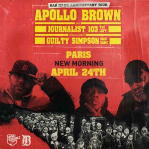 Apollo Brown Gas Mask Anniversary Tour New Morning en avril 2026
