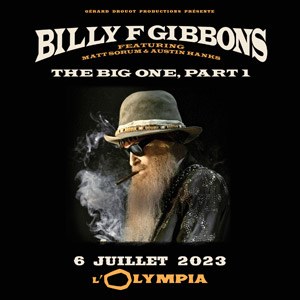 Billets Billy F Gibbons L'Olympia - Paris jeudi 6 juillet 2023