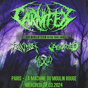 Carnifex en concert à La Machine du Moulin Rouge en mars 2024