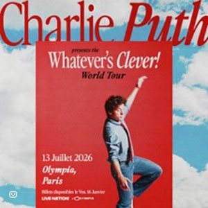 Charlie Puth en concert L'Olympia en juillet 2026