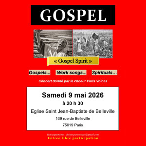 Choeur Paris Voices - Gospel Spirit Église Saint-Jean-Baptiste de Belleville