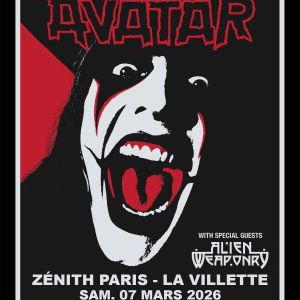 Concert Avatar à Paris - Zénith Paris - La Villette le 7 mars 2026