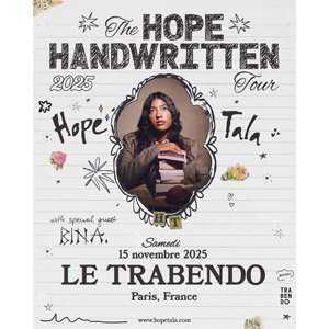 Concert Hope Tala à Paris - Le Trabendo, le 15 novembre 2025
