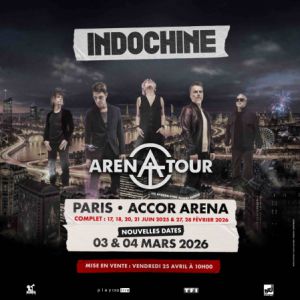 Concert Indochine à Paris - Accor Arena les 3 et 4 mars 2026