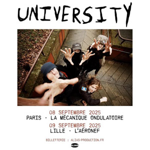Concert University à Paris - La Mecanique Ondulatoire le 08 septembre 2025