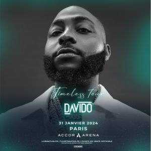 Davido en concert à l'Accor Arena le 31 janvier 2024