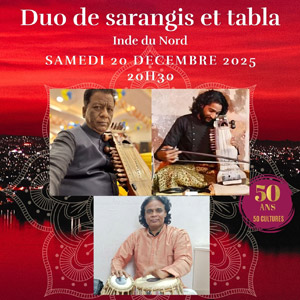 Duo de Sarangis et Tabla - Inde du Nord Théâtre Mandapa