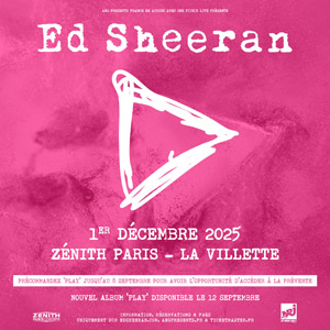 Ed Sheeran en concert Zénith Paris - La Villette le 1er décembre 2025