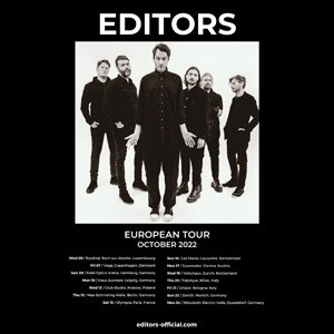 Billets Editors L'Olympia - Paris samedi 15 octobre 2022