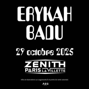 Erykah Badu en concert Zénith Paris en octobre 2025
