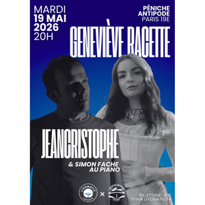 Geneviève Racette & Jeancristophe le 19 mai à la Péniche Antipode