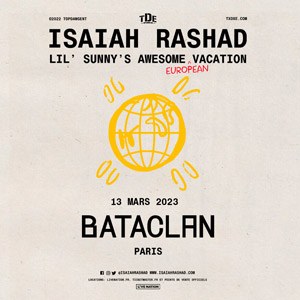 Isaiah Rashad Le Bataclan - Paris lundi 13 mars 2023