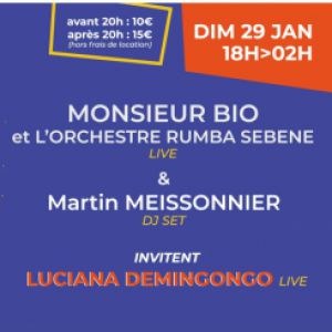Kinshasa 1978 : Monsieur Bio + Martin Meissonnie + Luciana Demingongo Cabaret Sauvage - Paris dimanche 29 janvier 2023
