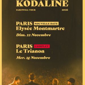 Kodaline Concert Elysée Montmartre Paris 2026