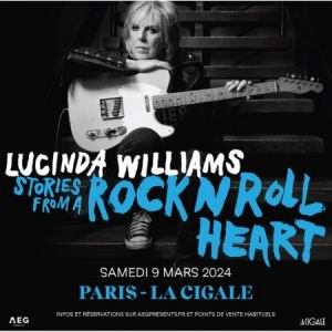 Lucinda Williams en concert à La Cigale le 9 mars 2024