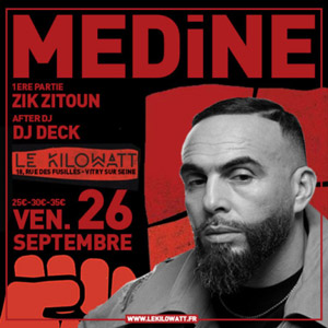 Médine en concert Le Kilowatt le 26 septembre 2025