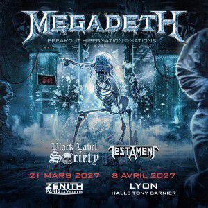 Megadeth Concert Zénith Paris - La Villette en mars 2027