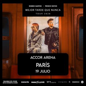 Romeo Santos et Prince Royce en concert Accor Arena en juillet 2026