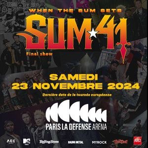 Sum 41 en concert à Paris La Défense Arena le 23 novembre 2023