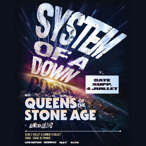System Of A Down en concert Stade de France le 4 juillet 2026