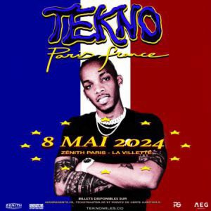 Tekno en concert au Zénith de Paris en mai 2024