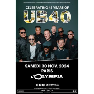 UB40 en concert à L'Olympia le 30 novembre 2024